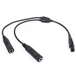 Twin Plugs (GA) to 6-PIN LEMO (Panel Mount) - Headset Adaptor Cable