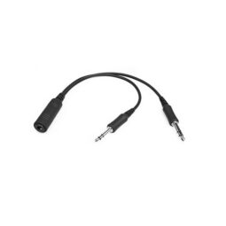 U/174 (Helicopter) to Twin Plugs (GA) - Headset Adaptor Cable